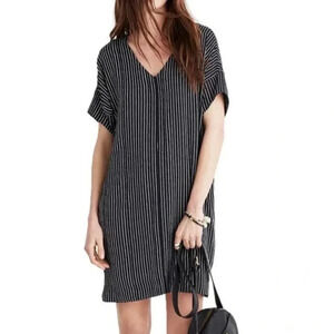Madewell Novel Shift Dress in Chalkboard Stripe (XS)